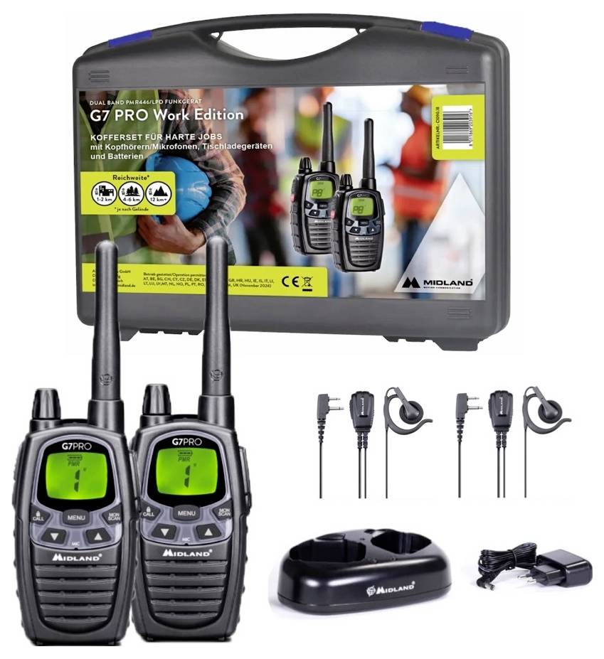 Midland Work Edition Set 2x G7 Pro C1090.18 PMR-Handfunkgerät 2er Set
