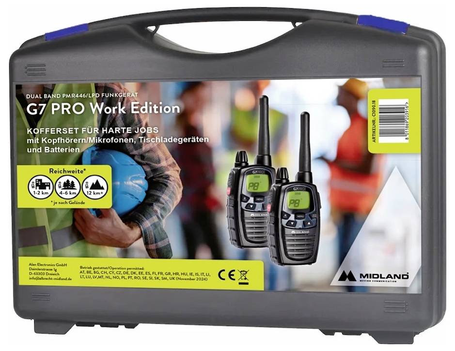 Midland Work Edition Set 2x G7 Pro C1090.18 PMR-Handfunkgerät 2er Set