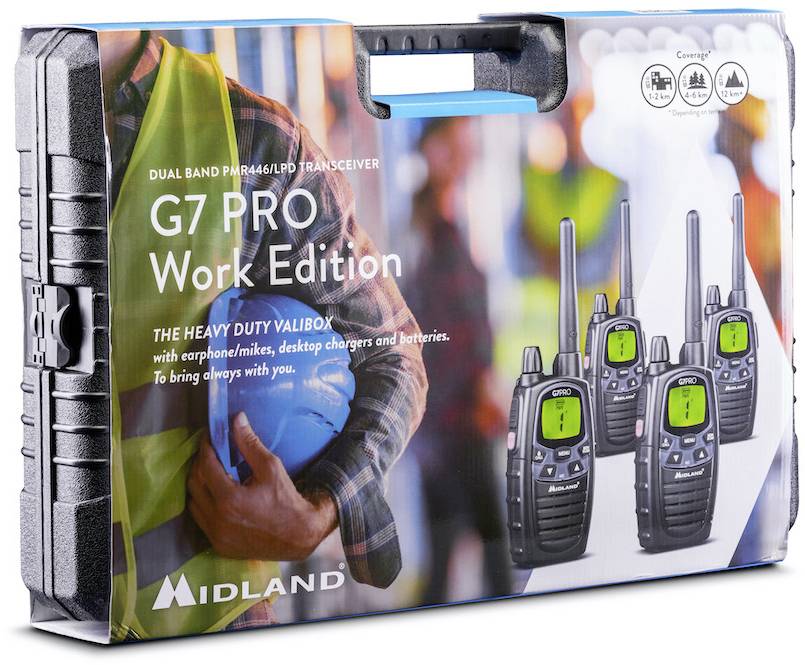 Midland Work Edition Set 4x G7 Pro C1090.19 PMR-Handfunkgerät 4er Set