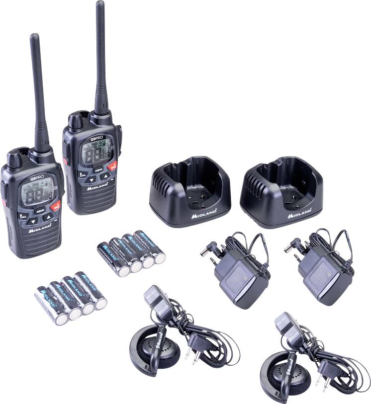 Midland G9 Pro 2er Kofferset C1385.04 PMR-Funkgerät 2er Set