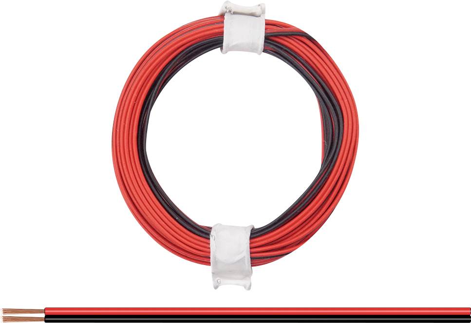 Donau Elektronik 114-01 Litze 2 x 0.08mm² Rot/Schwarz 5m