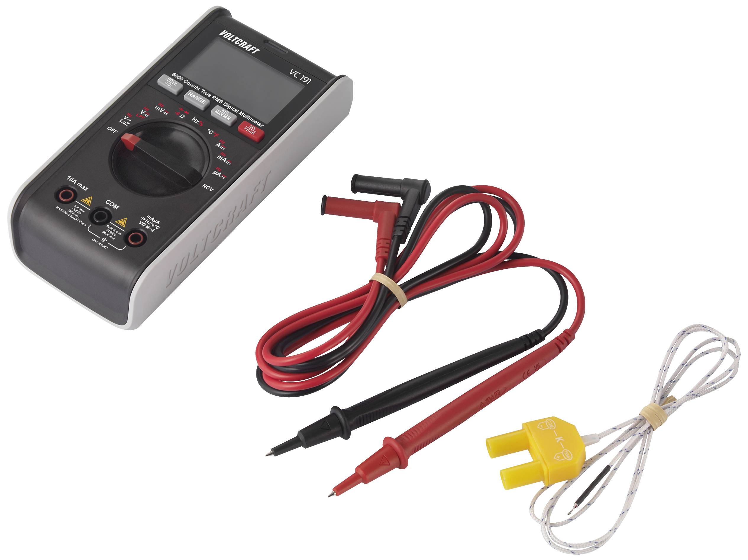 VOLTCRAFT VC191 Hand-Multimeter digital LoZ CAT III 600V Anzeige (Counts): 6000