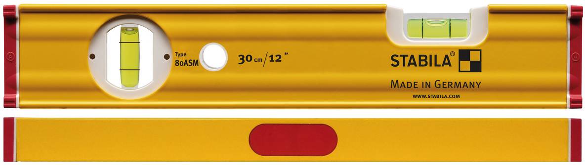 Stabila Type 80 ASM 19676 Leichtmetall-Wasserwaage mit Magnet 300mm 0.5 mm/m