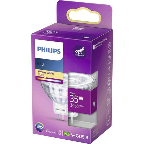 Philips Lighting 871951430762900 LED EEK F (A - G) GU5.3 Reflektor 4.4 W = 35 W Warmweiß (Ø x L) 51