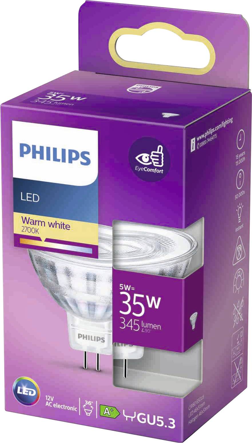 Philips LED 871951430762900 LED EEK F (A - G) GU5.3 Reflektor 4.4 W = 35 W Warmweiß (Ø x L) 51 mm x
