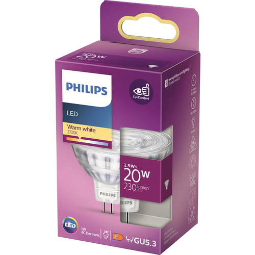 Philips Lighting 871951430760500 LED EEK F (A - G) GU5.3 Reflektor 2.9W = 20W Warmweiß (Ø x L) 51mm x 46mm 1St.