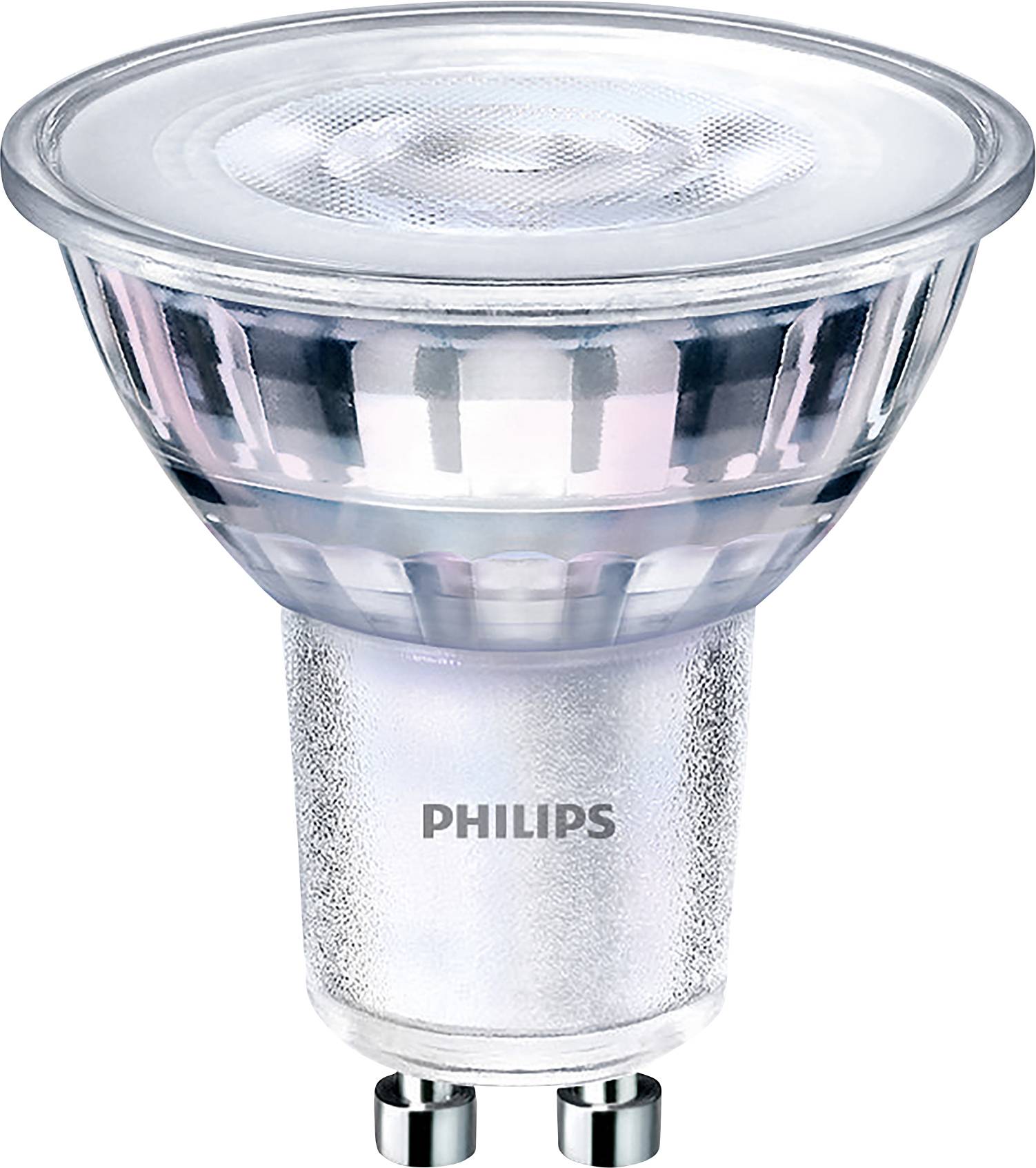 LED-Glühbirne von Philips mit GU10-Sockel, geeignet für Energiesparbeleuchtung.