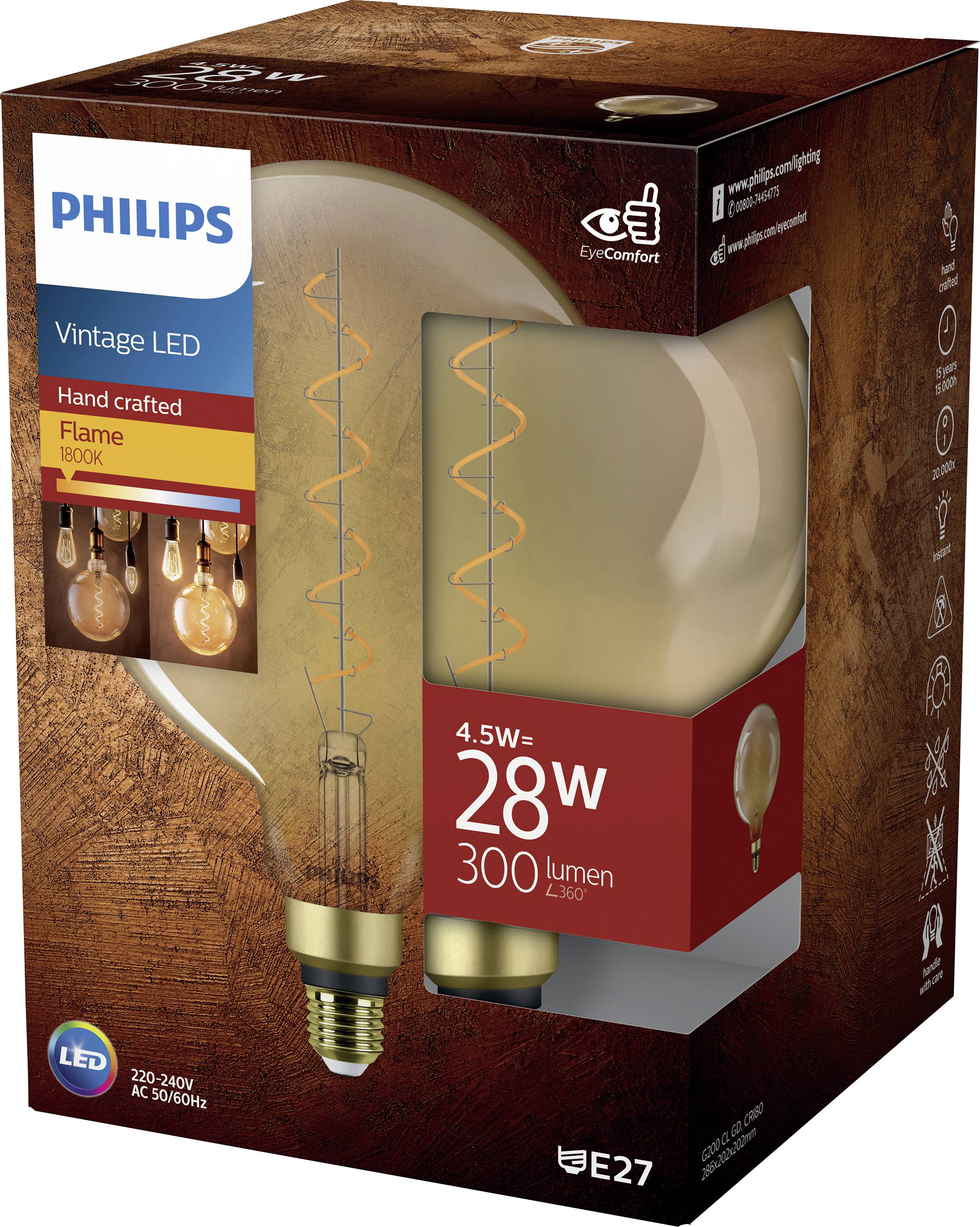 Philips LED 871951431384200 LED E27 Globeform 5W = 25W Warmweiß (Ø x L) 202mm x 286mm 1St.