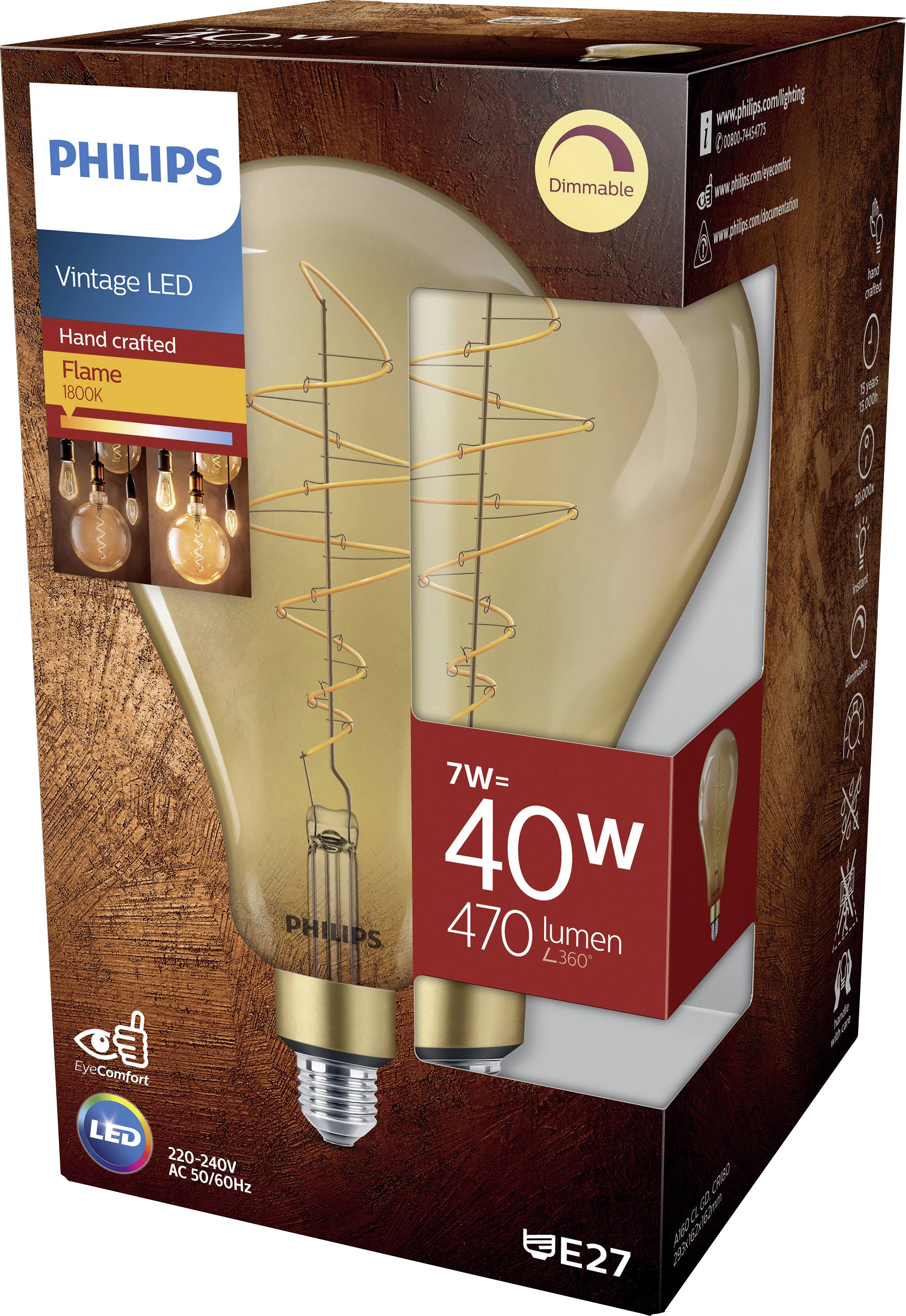 Philips LED 871951431376700 LED E27 7W = 40W Gold 1St.