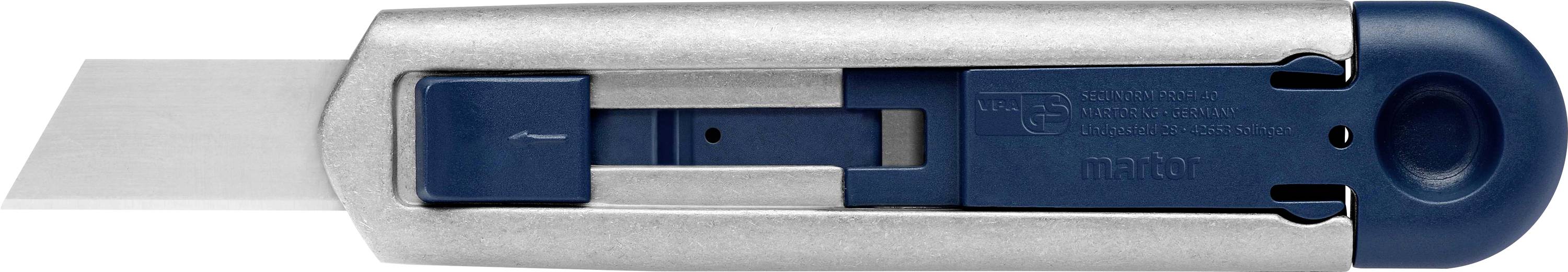 Ein blauer und silberner Universalmesser mit einer ausziehbaren Klinge, geeignet für präzises Schneiden unterschiedlicher Materialien.