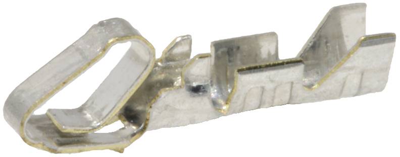 Ein silberner Metallkontakt mit mehreren Klemmen, möglicherweise ein elektrischer Stecker oder eine Verbindungsklemme.
