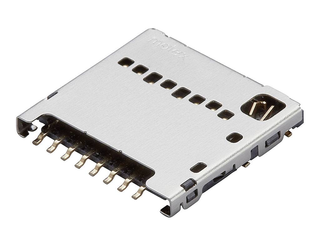 Molex Speicherkarten-Slot Polzahl Gesamt 8 Rastermaß: 1.1mm 1040310811 Tape on Full reel