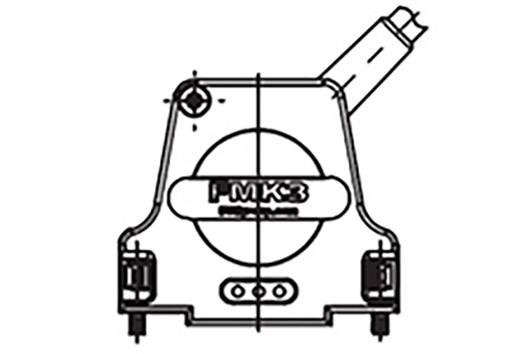 Technische Zeichnung eines mechanischen Geräts mit Beschriftung 'MK3'. Zeigt Details der Struktur mit Anschlüssen und einem geneigten Rohr.