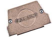 Metallplatte mit zwei Schrauben, geprägt mit dem Text 'ISHIMURA'.