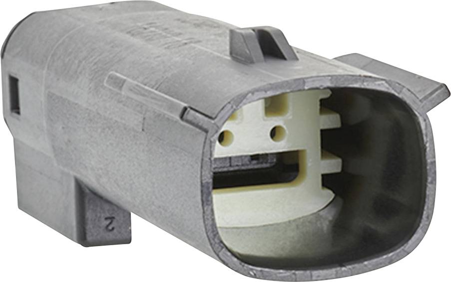 Steckverbinder aus Kunststoff in zylindrischer Form. Dient zur elektrischen Verbindung, typischerweise in Fahrzeugen eingesetzt.