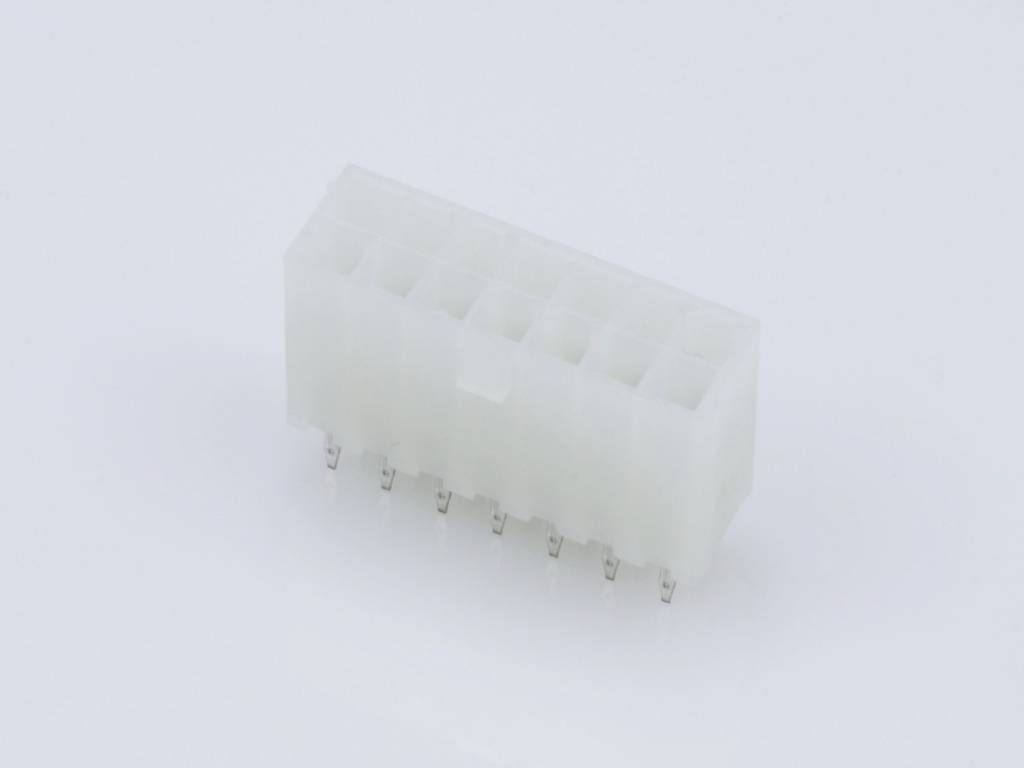 Weiße Kunststoffsteckverbinder mit zwölf Pins, geeignet für elektronische Anwendungen und Stromverbindungen.