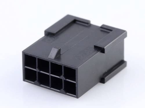 Molex 430200801 Micro-Fit 3.0 Plug Housing, Dual Row, 8 Circuits, UL 94V-0, Low-Halogen, Black