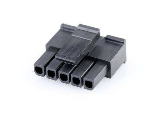 Molex 436450500 Micro-Fit 3.0 Receptacle Housing, Single Row, 5 Circuits, UL 94V-0, Black