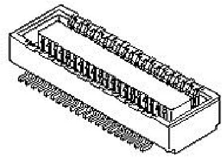 Ein rechteckiger elektronischer Steckverbinder ist in einer schematischen Zeichnung dargestellt.