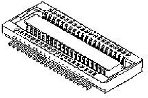 Computerchip mit zahlreichen Pins in rechteckiger Anordnung.