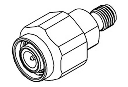 Technische Zeichnung eines koaxialen Steckverbinders mit Gewinde.