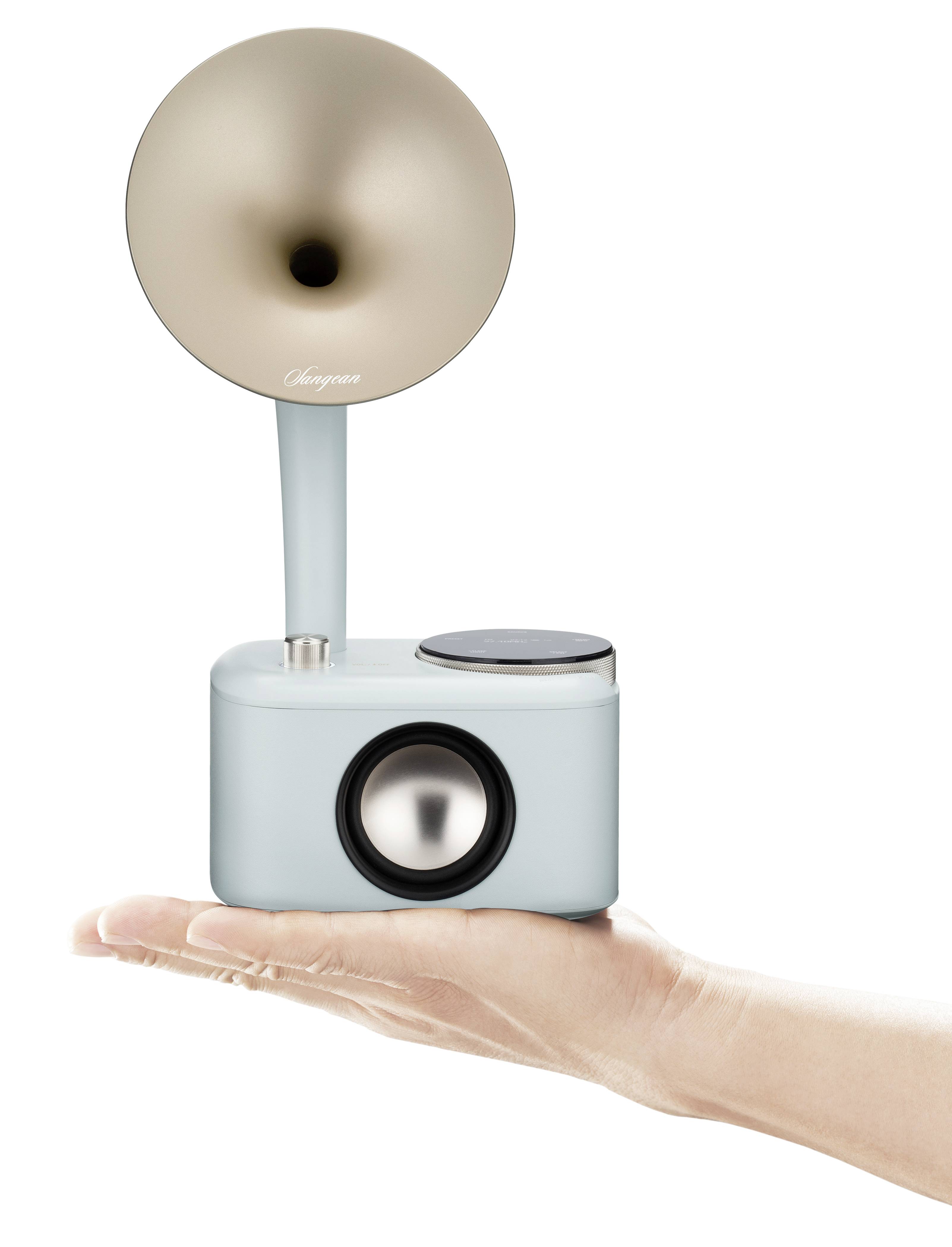 Sangean CP-100D Gramophone Tischradio DAB+, UKW AUX, Bluetooth®, USB Touchscreen, wiederaufladbar M