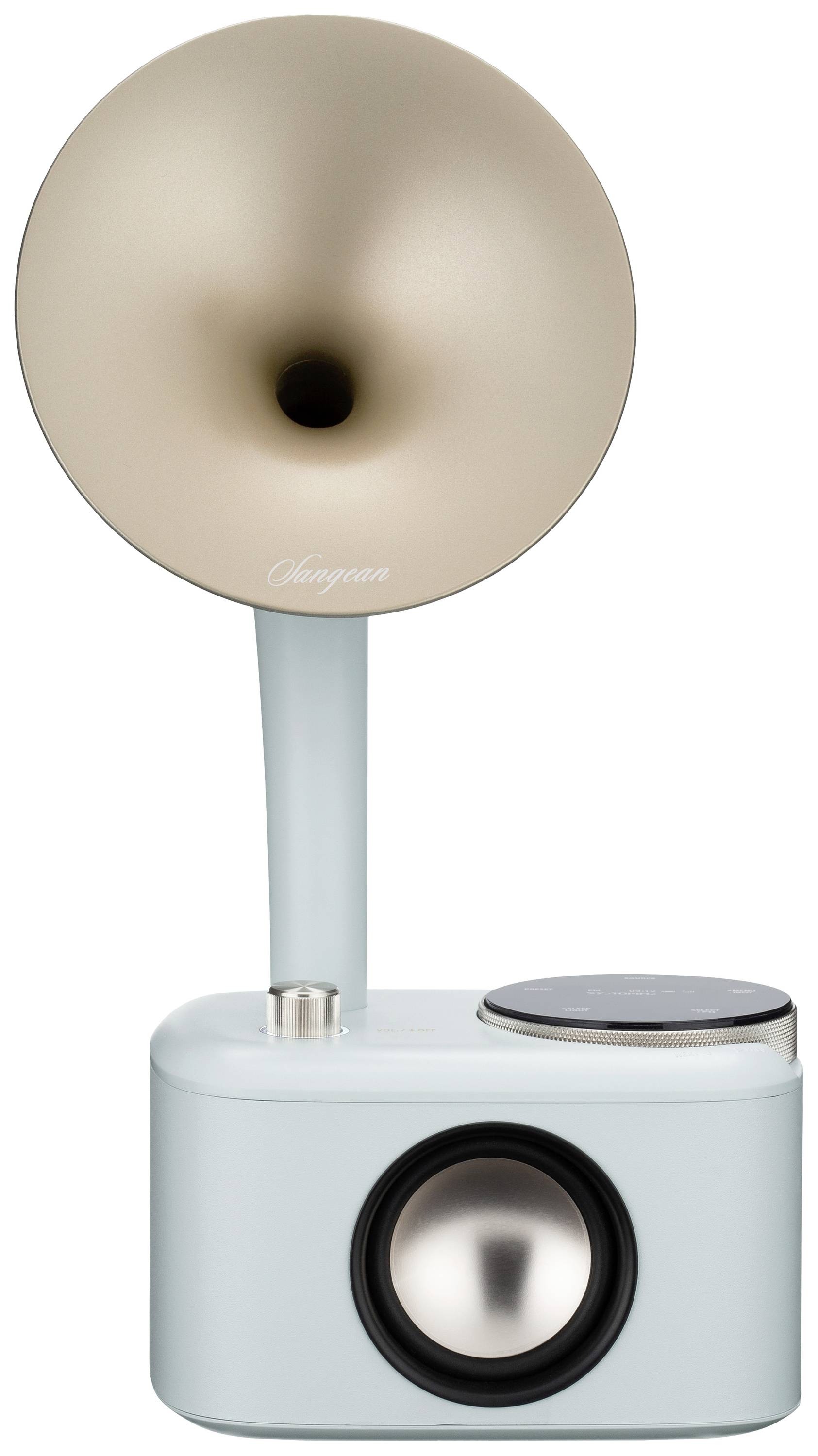 Sangean CP-100D Gramophone Tischradio DAB+, UKW AUX, Bluetooth®, USB Touchscreen, wiederaufladbar M