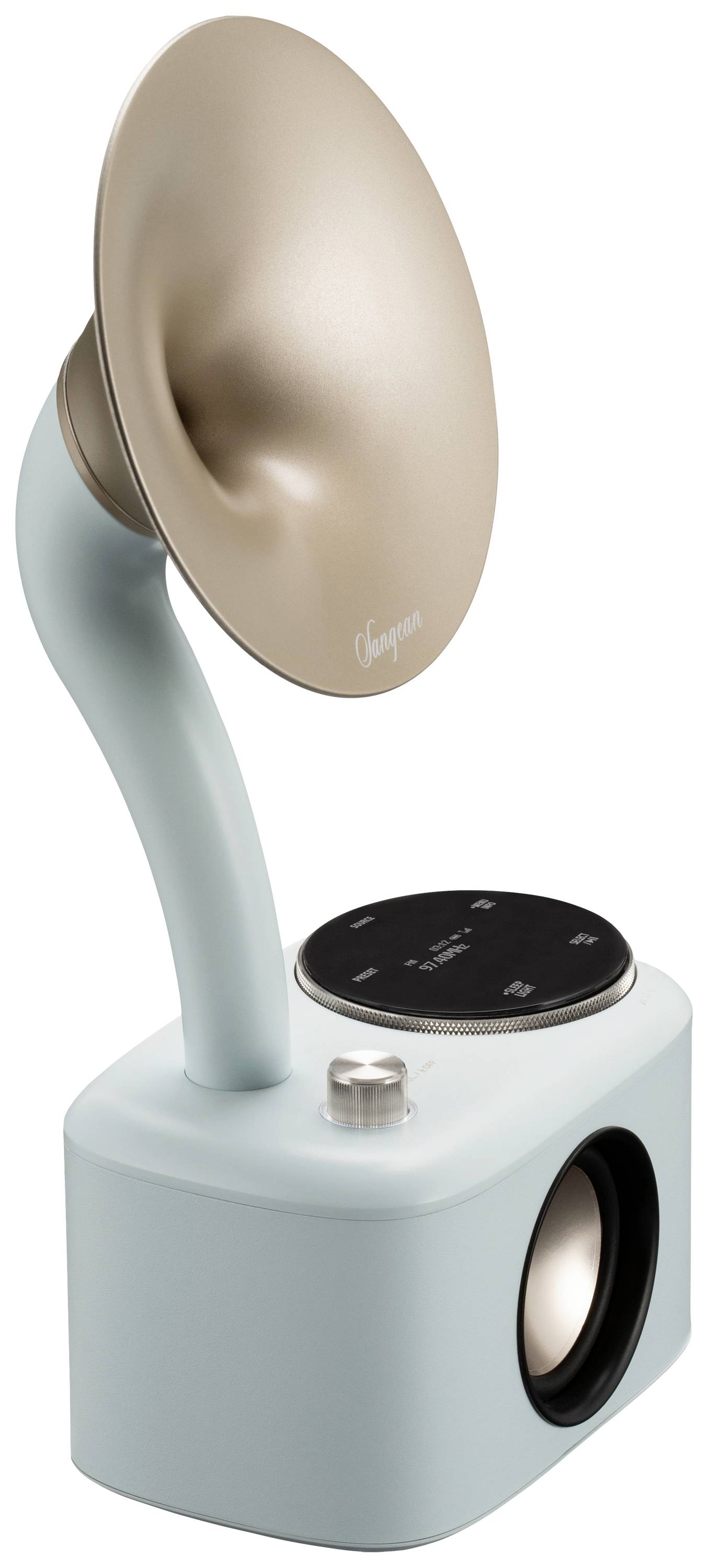 Sangean CP-100D Gramophone Tischradio DAB+, UKW AUX, Bluetooth®, USB Touchscreen, wiederaufladbar M