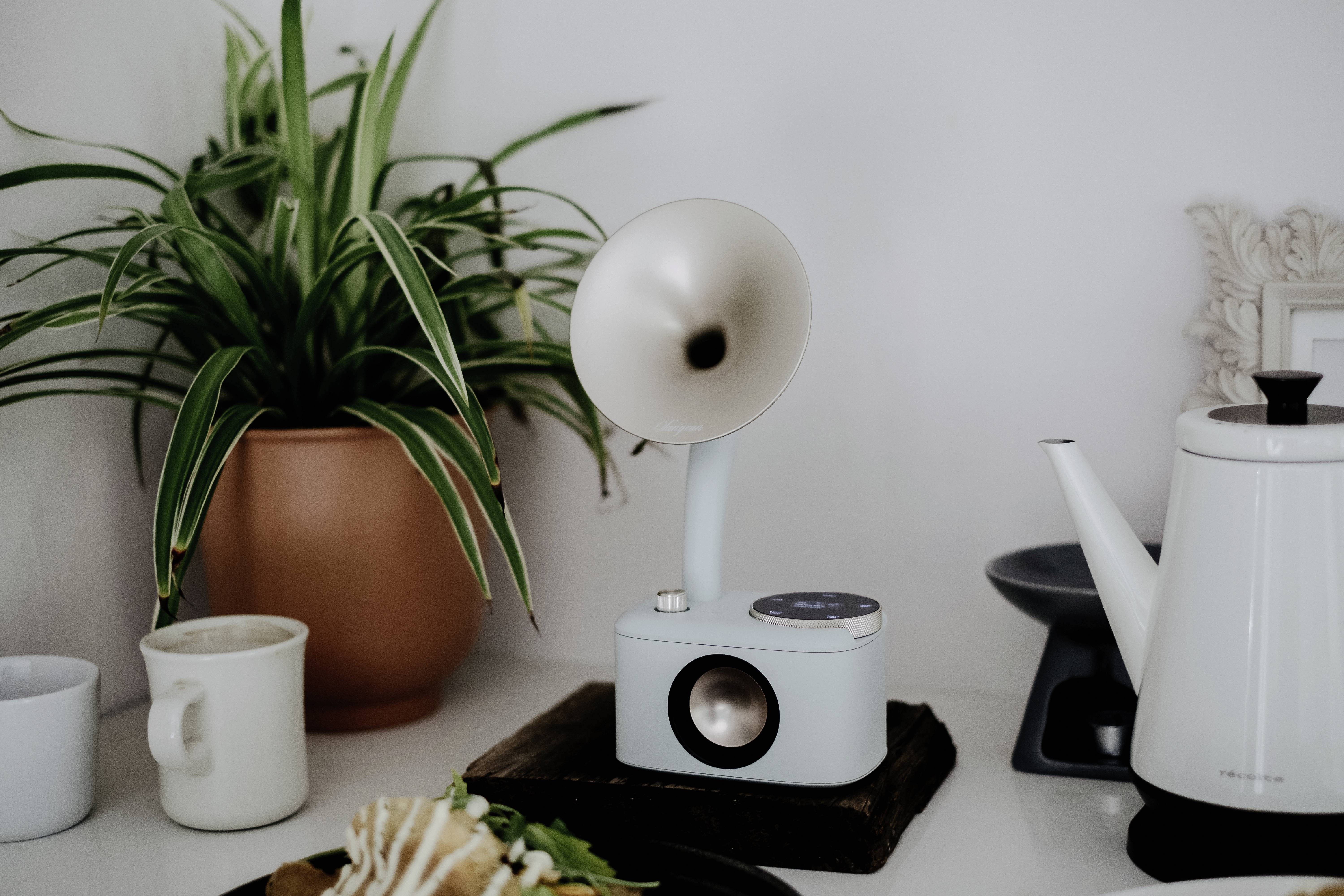 Sangean CP-100D Gramophone Tischradio DAB+, UKW AUX, Bluetooth®, USB Touchscreen, wiederaufladbar M