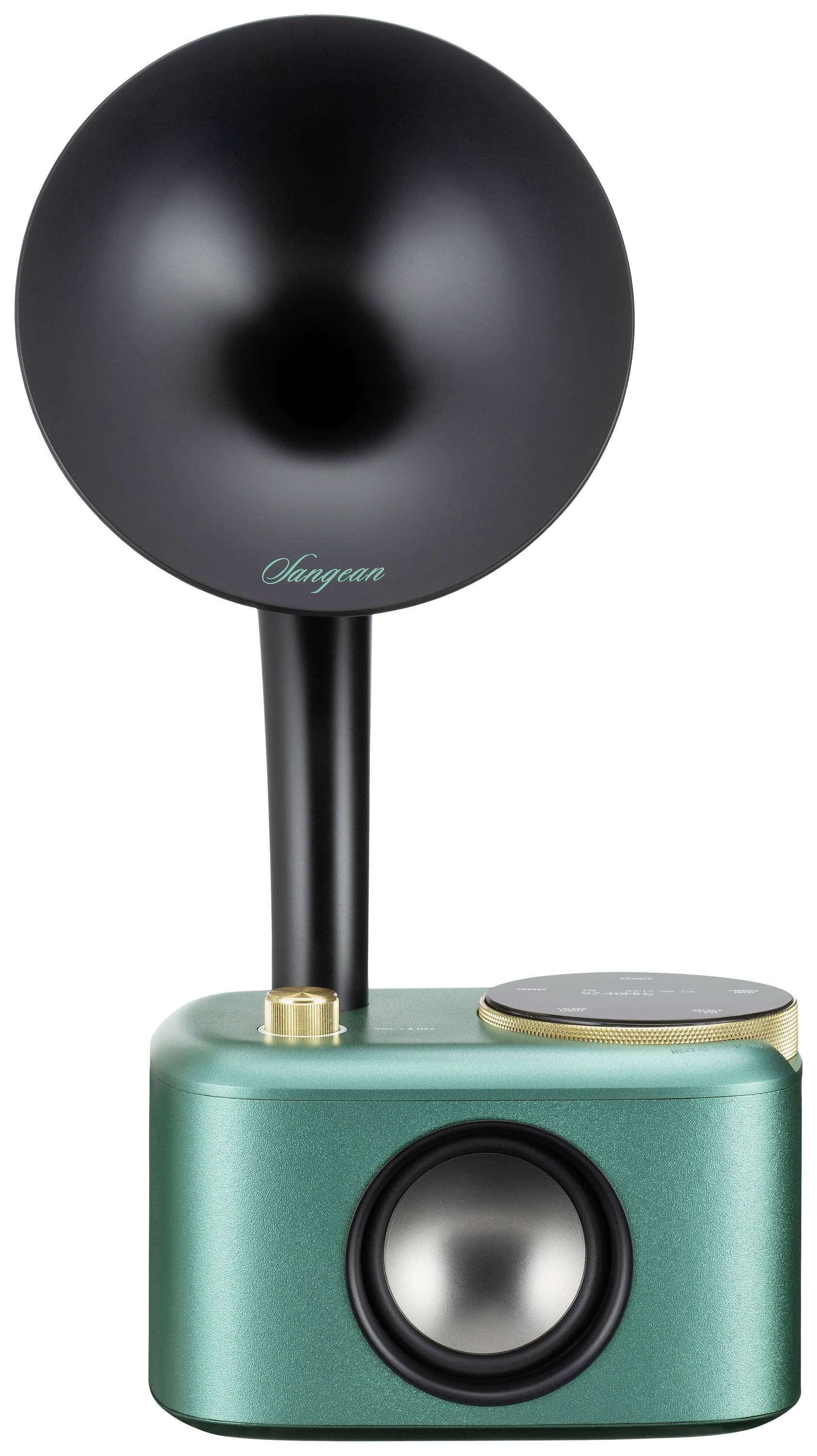 Sangean CP-100D Gramophone Tischradio DAB+, UKW AUX, Bluetooth®, USB Touchscreen, wiederaufladbar T