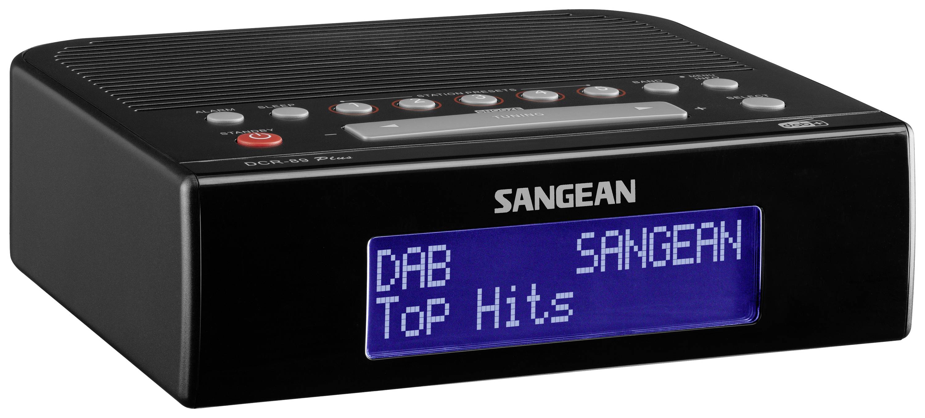 Sangean DCR-89+ Radiowecker DAB+, UKW AUX, USB Weckfunktion Schwarz