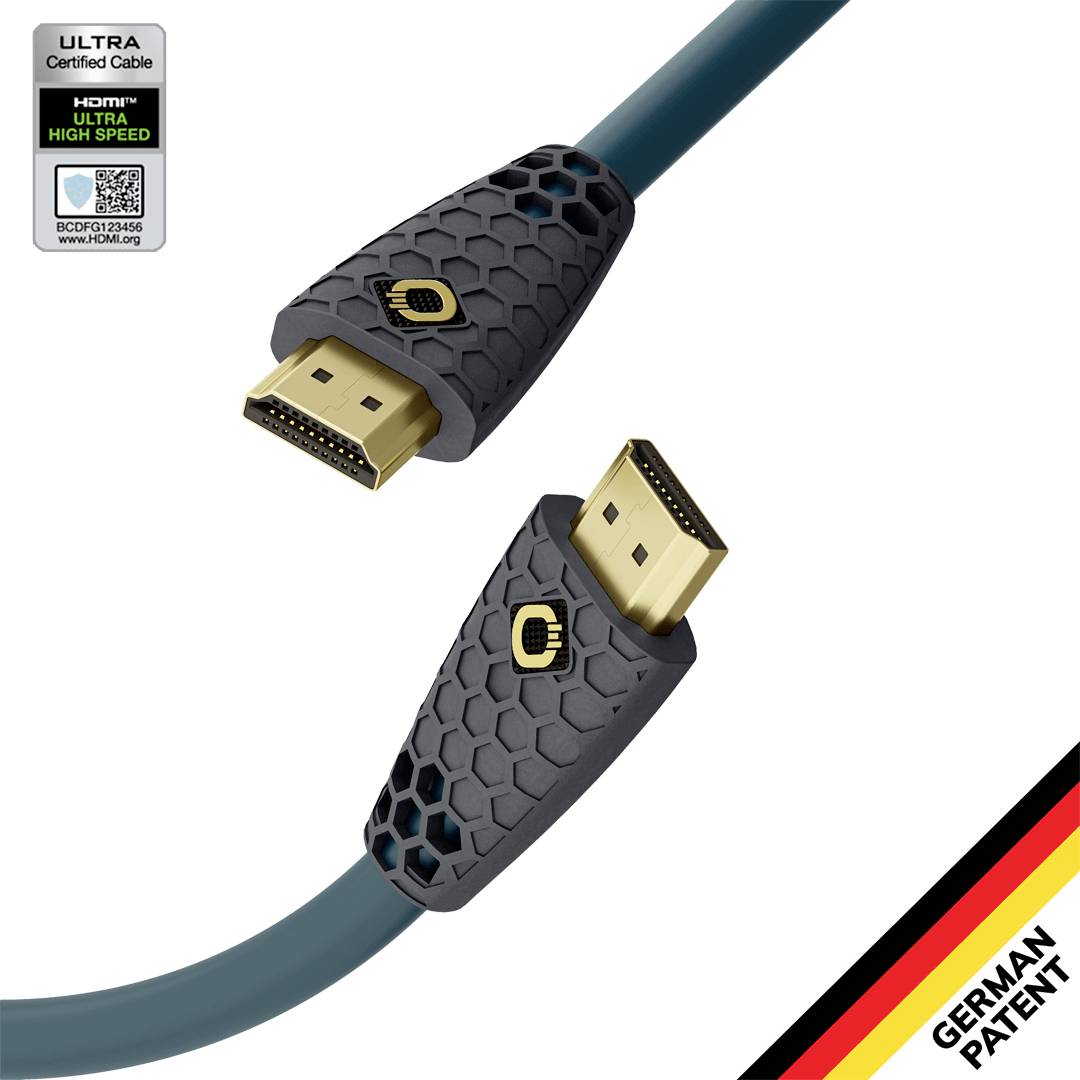 Oehlbach HDMI Anschlusskabel HDMI-A Stecker, HDMI-A Stecker 1.00m Petrolblau, Anthrazit D1C92600 8K UHD HDMI-Kabel