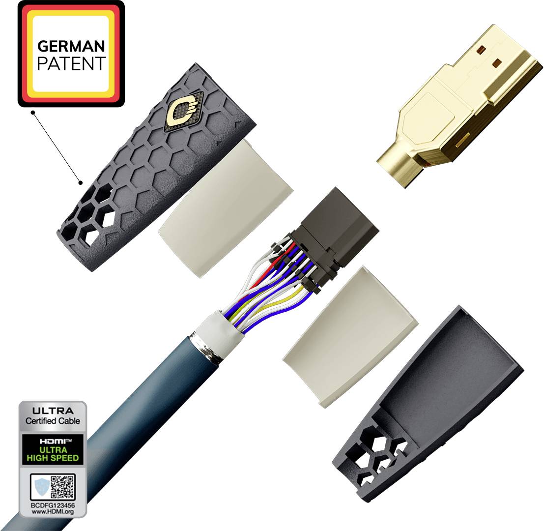 Oehlbach HDMI Anschlusskabel HDMI-A Stecker, HDMI-A Stecker 3.00m Petrolblau, Anthrazit D1C92603 8K UHD HDMI-Kabel