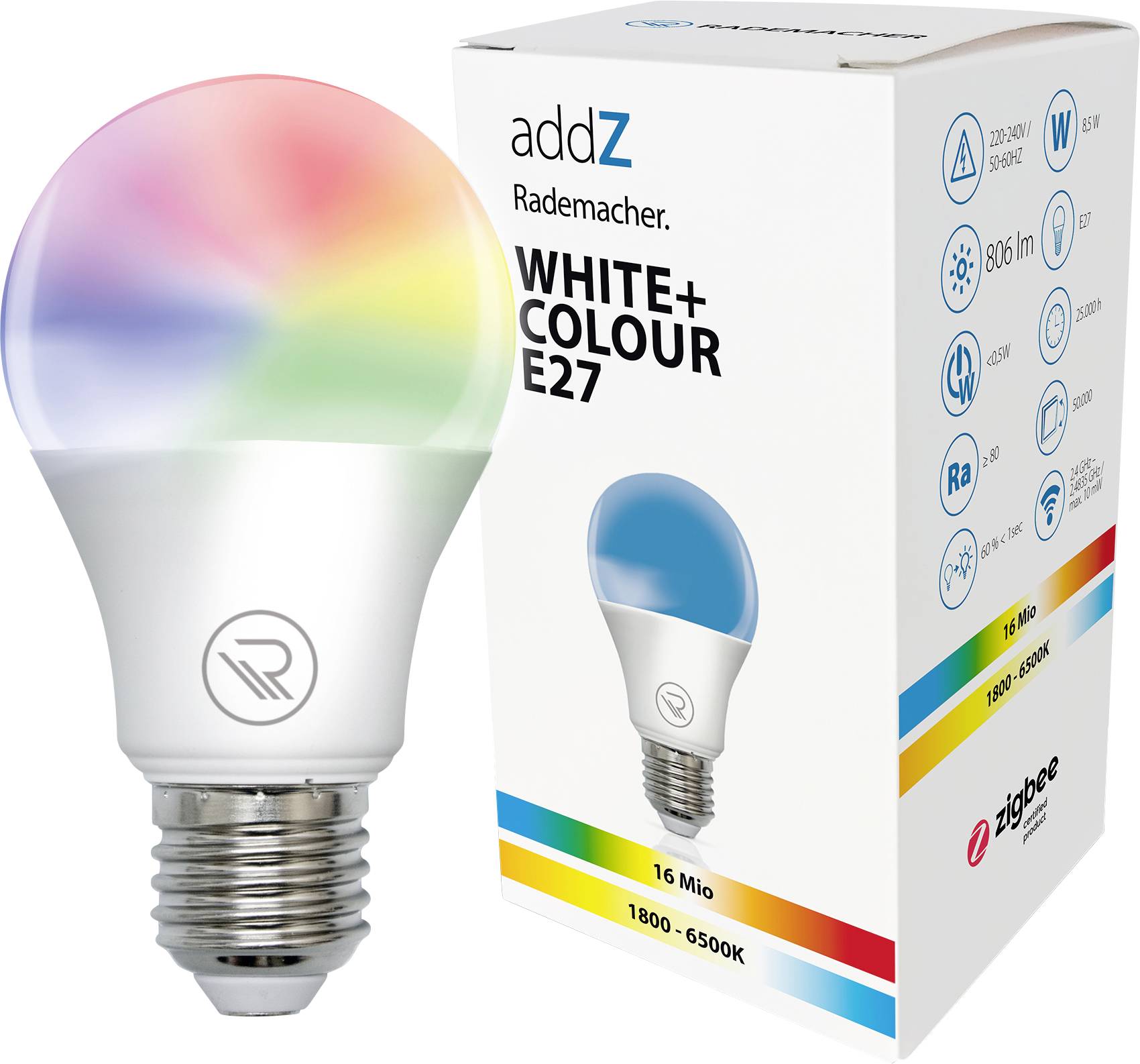 Rademacher 35274001 8436 - addZ White + Colour E27 LED - Zigbee LED-Leuchtmittel EEK: F (A - G)