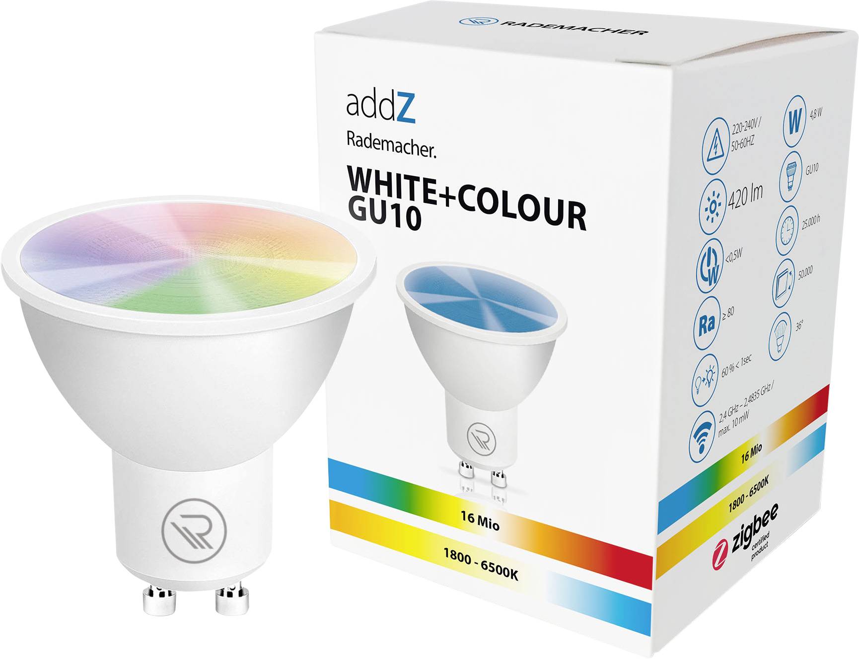 Rademacher 35104001 8438 - addZ White + Colour GU10 LED - Zigbee LED-Leuchtmittel EEK: F (A - G)