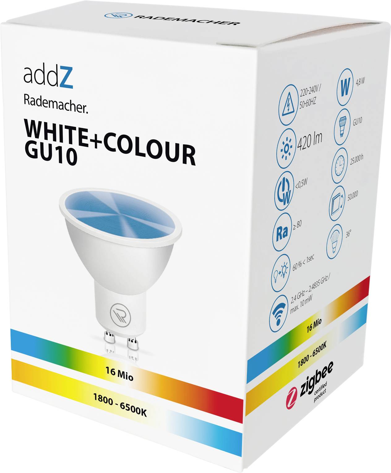 Rademacher 35104001 8438 - addZ White + Colour GU10 LED - Zigbee LED-Leuchtmittel EEK: F (A - G)