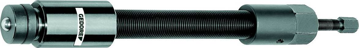 Ein Schraubenspindelwerkzeug mit 'GEDORE'-Aufschrift, bestehend aus einer gerändelten Spannmutter und einem zylindrischen Körper.
