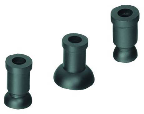 Drei unterschiedliche grüne Plastikverschlüsse nebeneinander.