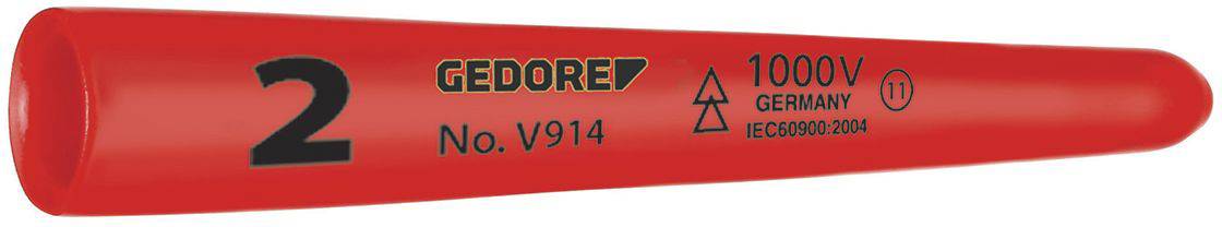 Roter Schraubenziehergriff mit Aufschrift 'GEDORE', 'No. V914', '1000V', 'GERMANY', geeignet für Arbeiten bis 1000 Volt Spannung.