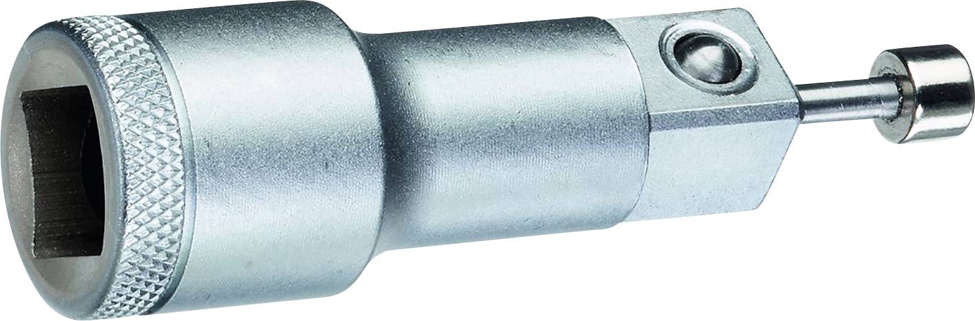 Metallisches Werkzeug mit rundem Griff und quadratischem Kopf, vermutlich für mechanische Zwecke oder Befestigungen verwendet.