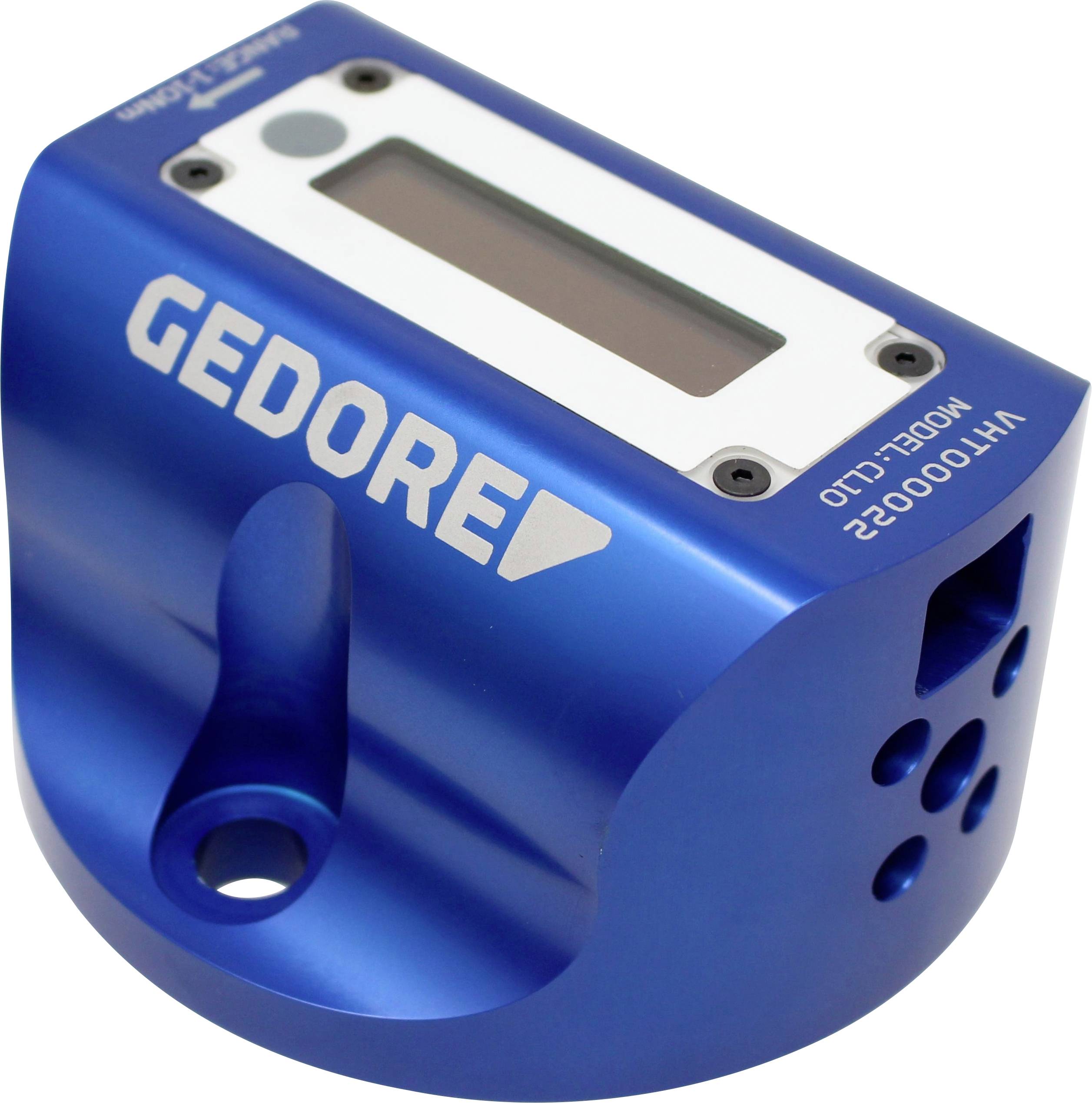 Blaues Gedore-Drehmomentwerkzeug mit digitalem Display, Modell CLD.