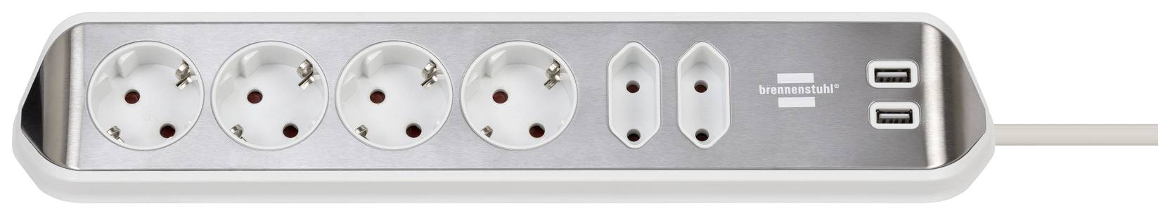 Brennenstuhl 1153590620 Tischsteckdose Silber, Weiß Schutzkontakt 1 St.