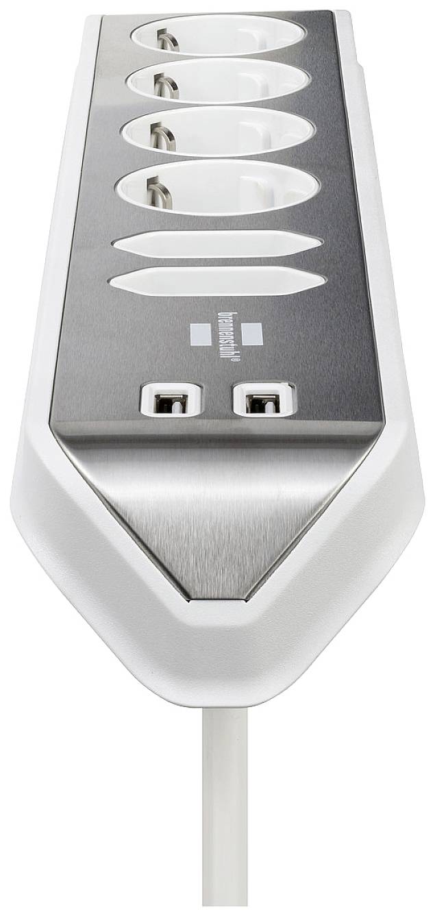 Brennenstuhl 1153590620 Tischsteckdose Silber, Weiß Schutzkontakt 1St.