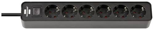 Image of Brennenstuhl 1153260000 Steckdosenleiste mit Schalter 6fach Schwarz Schutzkontakt 1St.
