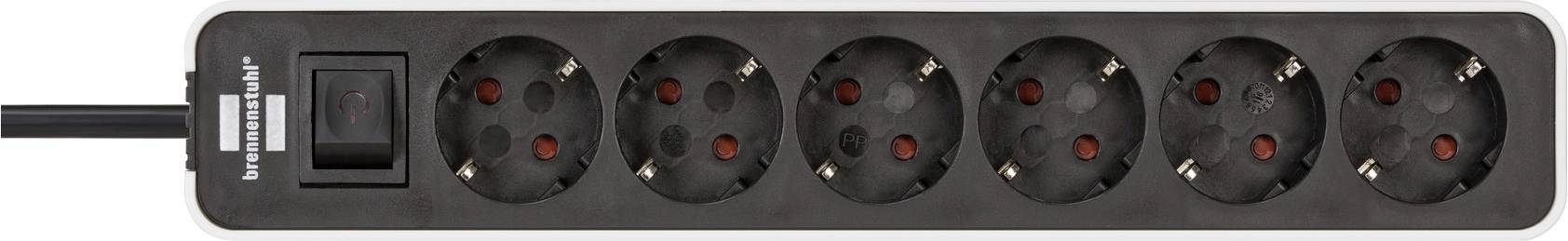Brennenstuhl 1153260020 Steckdosenleiste mit Schalter 6fach Weiß, Schwarz Schutzkontakt 1St.