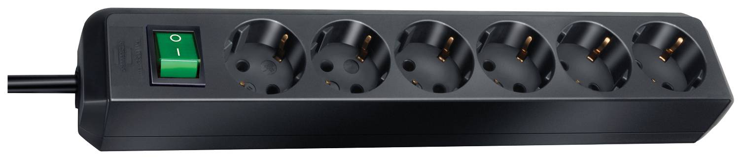Brennenstuhl 1159500015 Steckdosenleiste mit Schalter 6fach Schwarz Schutzkontakt 1 St.