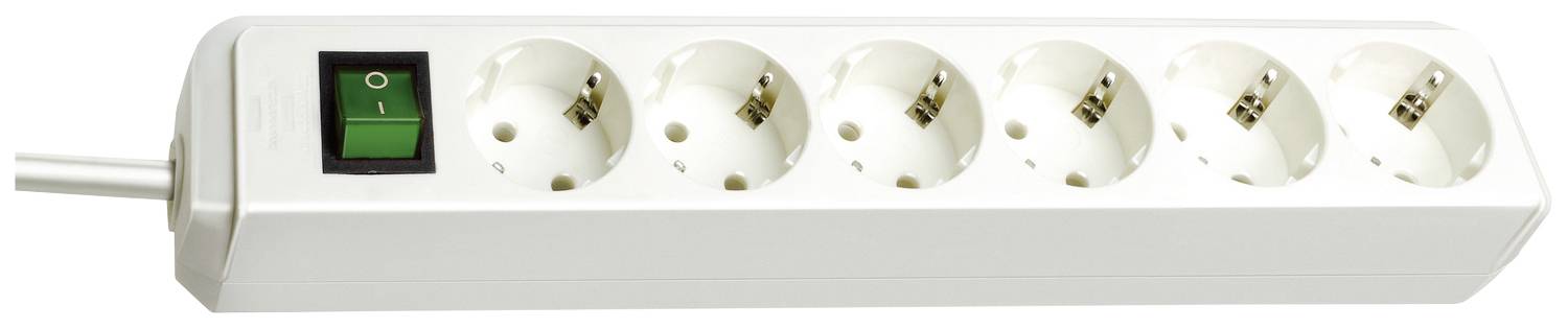 Brennenstuhl 1159520015 Steckdosenleiste mit Schalter 6fach Weiß Schutzkontakt 1St.