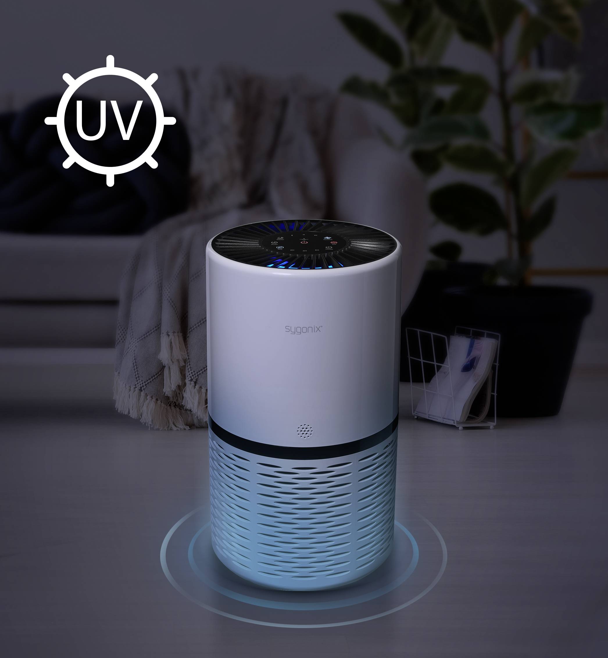 Sygonix VK-6082AUV VK-6082AUV UV-C-Luftreiniger 30 m² Weiß