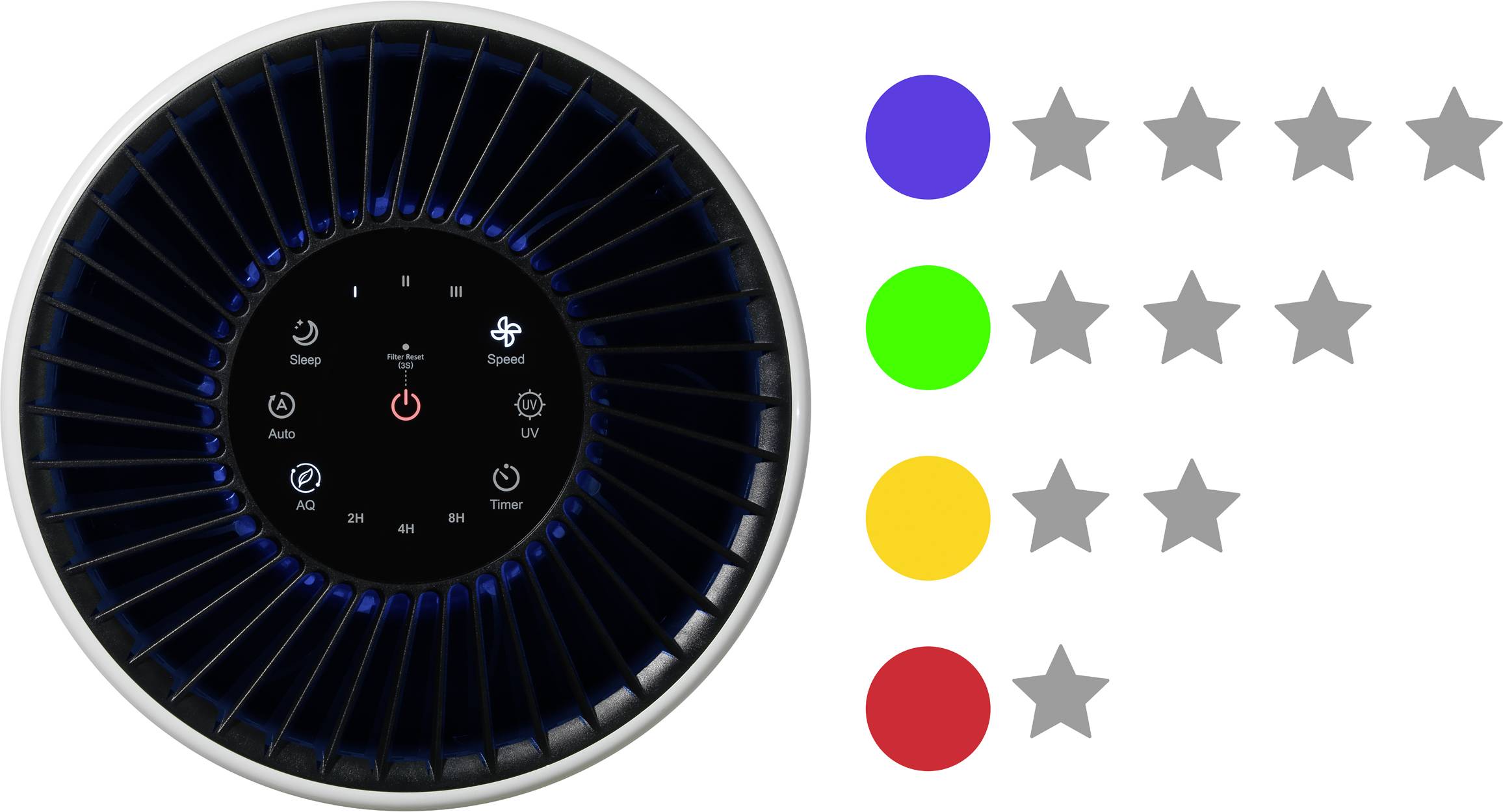 Sygonix VK-6082AUV VK-6082AUV UV-C-Luftreiniger 30 m² Weiß