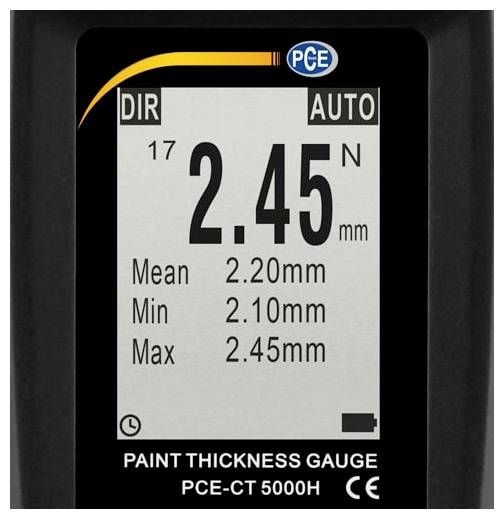 Digitales Schichtdickenmessgerät-Display zeigt „2,45 mm